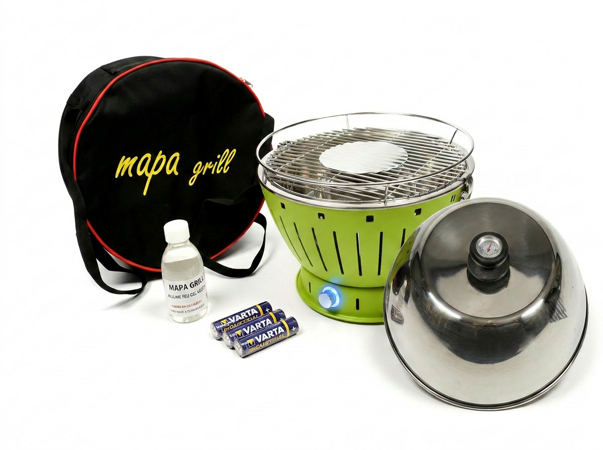 Barbecue (6 couleurs au choix)+ cloche + gel + pile + housse de transport
