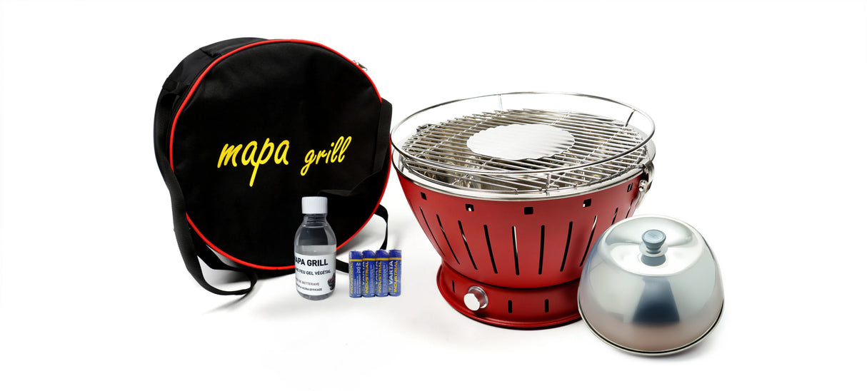 Barbecue + cloche + gel + pile + housse de transport