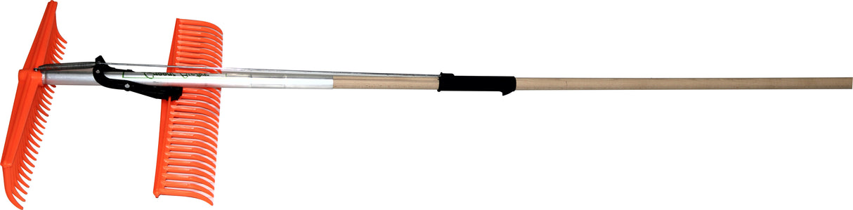 Râteau ramasse-feuille double fonction