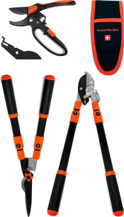 Pack d'outils : sécateur + coupe-branches + taille-haies